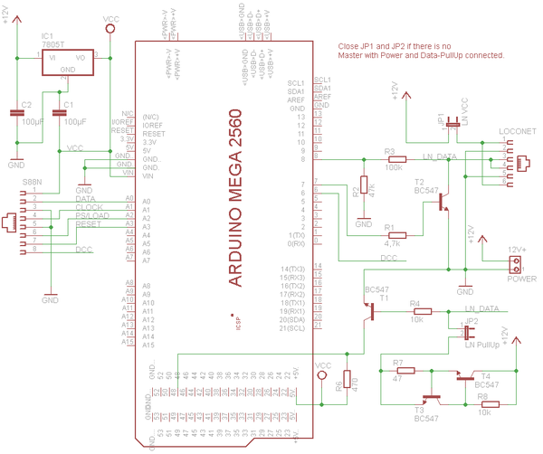 Arduino LocoNet Master und S88N Interface